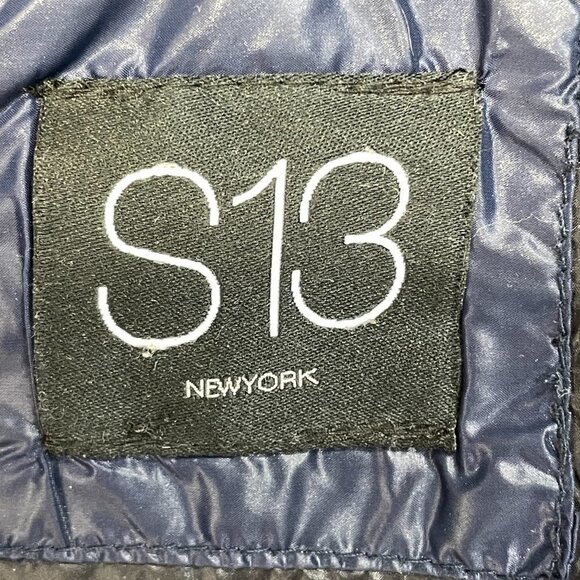 S13‎ New York Girls Size 4 Duck Down Feather Puffer Jacket Hooded Navy Full Zip - Picture 3 of 7